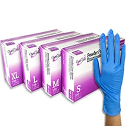 Exam Gloves, Nitrile, Textured Fingers, Blue, PF