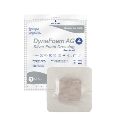 DynaFoam AG - Bordered Silver Foam, 4" x 4", 10/Box