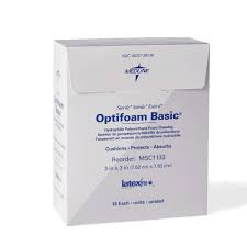 Optifoam Basic Foam Wound Dressing 4x5" Sterile Low Adherent Absorbent 10/box