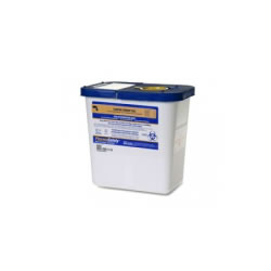 PharmaSafety Sharps Container, 2 Gallon, Hinged Lid